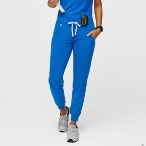 FIGS Technical Collection Zamora Women’s Blue Jogger Scrub Pants, Petite Sz Med